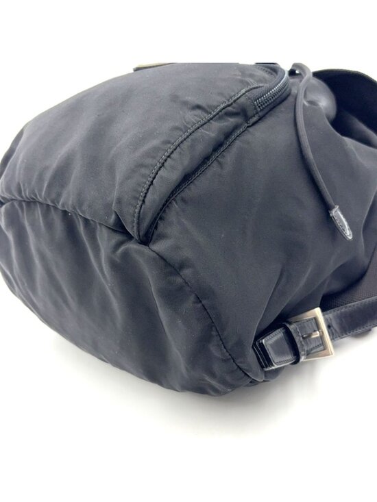 Prada Nylon Leather Black Backpack Silver main image 12